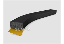 Selbstklebendes rechteckiges Mikroprofil, 2,5x8mm, 6-Ströme, 500kg/m3, EPDM, -30°C/+80°C, schwarz, 